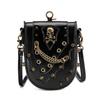 Medieval Steampunk Mini Pu Leather Shoulder Bag With Stitching Rivets For Daily Use