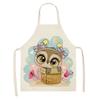 Cute Cartoon Animal Print Apron, Kawaii Cat & Owl Design, Kitchen Cooking Bib Multiple Sizes Available, Perfect for Baking Home