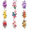 9 Stück Blumen Temporäre Tattoos für Männer Frauen Pflanze Narzisse Rose Pfingstrose Fake Tattoo Aufkleber Wasserdicht Körper Arm Tattoo Aufkleber