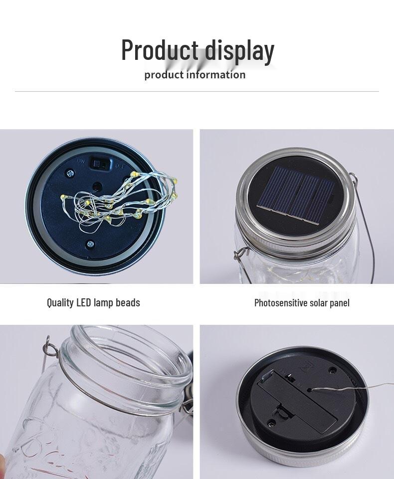 Waterproof Solar Mason Jar Lights for Outdoor Decor: Hanging Garden Fence Lights & Courtyard Pendants