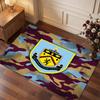 Burnley Football Print Crystal Velvet Rug, Comfortable Water Absorbent Non Slip Indoor Floor Carpet