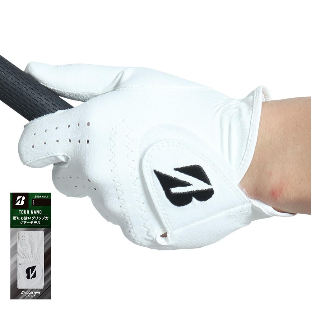 BRIDGESTONE TOUR NANO GLG19 Golf Size 26cm Gloves, Men's, White,