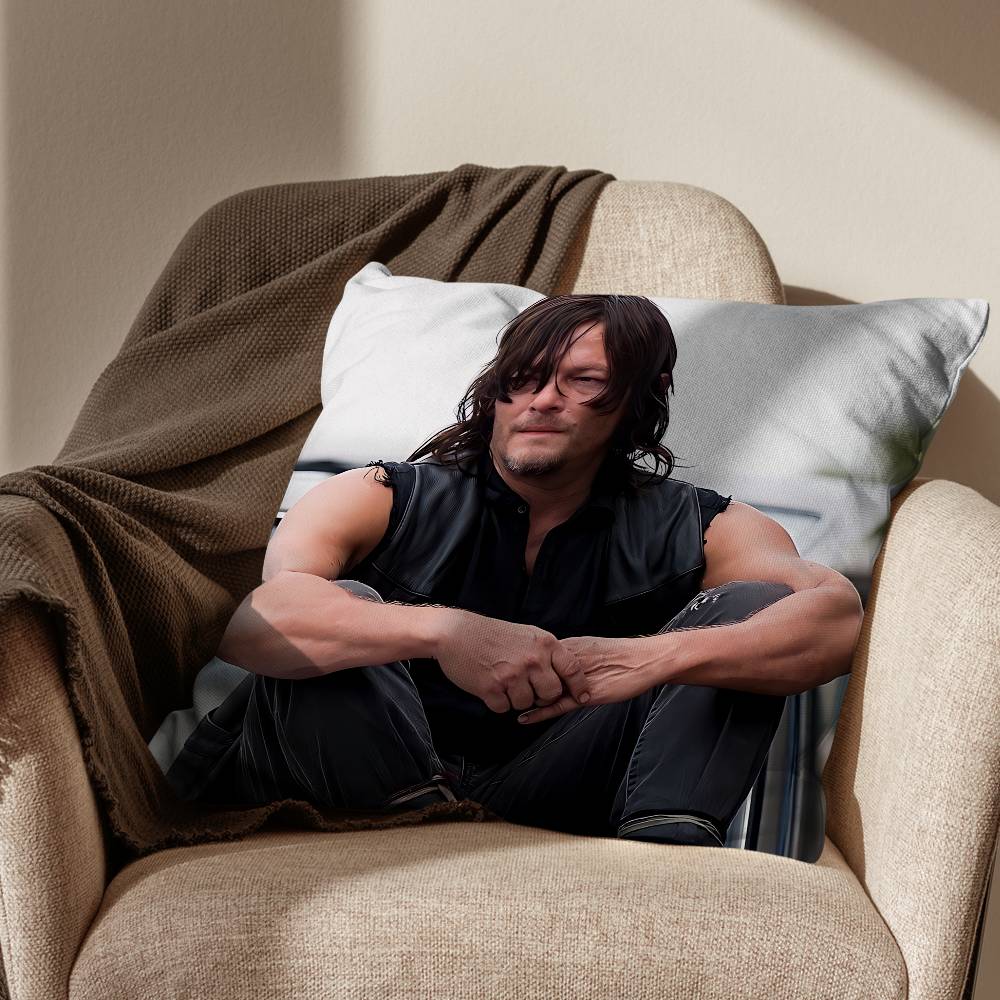 COOL Daryl T-The Walking Dead Pillow Case Square Double-Sided Printing Short Plush Sofa Cushion Cover Bedroom Bedside Pillow