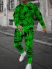 Men's Fall Winter 2026 Matching Set Stylish Crew-Neck Two-Piece Outfit Featuring Print and Trendy Streetwear Style