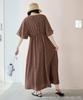 ROPE PICNIC Pino Dot Print Dress Dark Size Women's (GDE14950, Brown, 20)