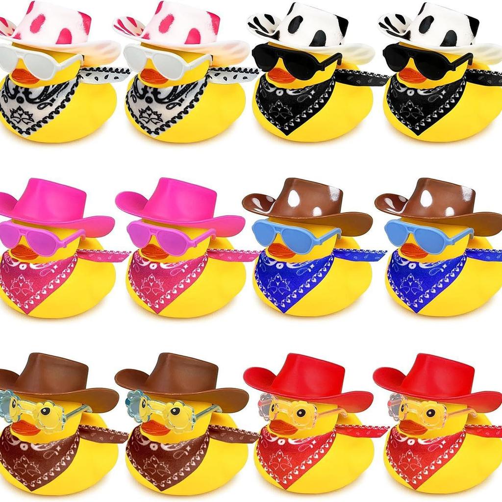 Newbie Yellow Duck Bath Toy with Hat & Sunglasses - Fun Summer Party Decor