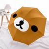 1pc Brown bear face illustration. Umbrella with Plastic Handle,Suitable for All Seasons Home Travel Outdoor UmbrellaM946