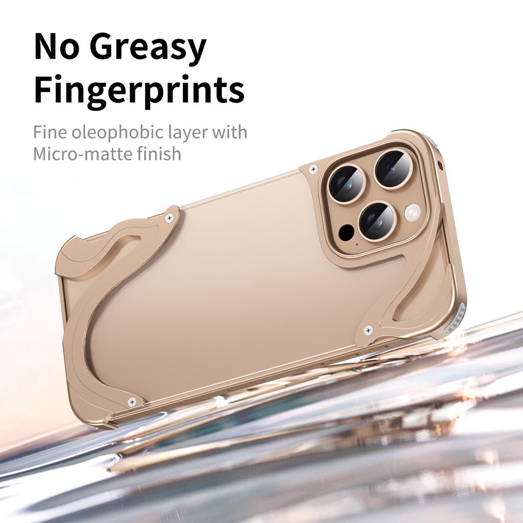 2025 Nowy Metalowy Bezramkowy Etui Odporne na Upadki Odpowiednie dla iPhone 15/16 Promax/16 Pro Telefon 14 pro max Etui