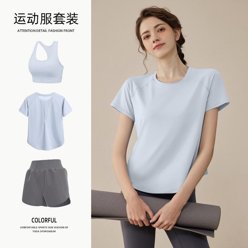 Tennis suit women's short-sleeved training clothes outdoor running quick-drying clothes thin badminton T-shirt fitness clothes