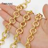 18K Gold Plated Brass Large Round Chain for Jewelry,14.5mm Rolo Cable Chain for DIY Handmade Necklace Bracelet Making Supplies