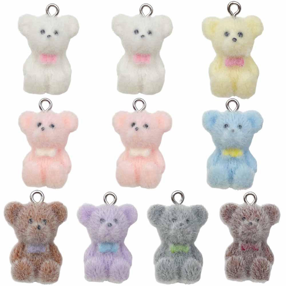 3D Resin Animal Flocked Figurine Ornaments: DIY Keychains, Bag Charms & Phone Lanyards