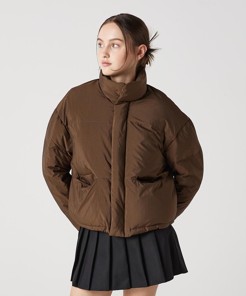 Awesome Studio Women'S Duck Down Short Padded Puffer Brown