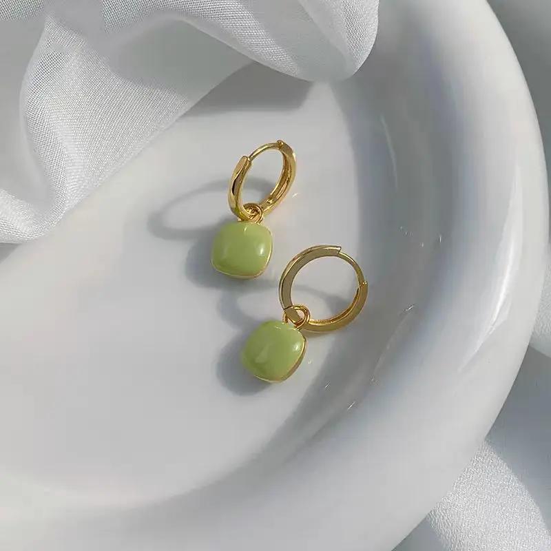 LATS Nouveau Design Boucles d'Oreilles Pendantes Coeur d'Amour Rouge pour Femmes Couleur Or Cercle Vintage Pêche Goutte Boucle d'Oreille Peut Être Séparée Zircon