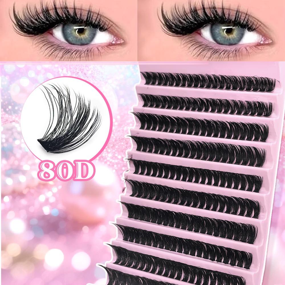 

Natural Look False Eyelashes Wispy Style DIY Lash Extension Kit Fake Eyelash Makeup Enhancement 80D