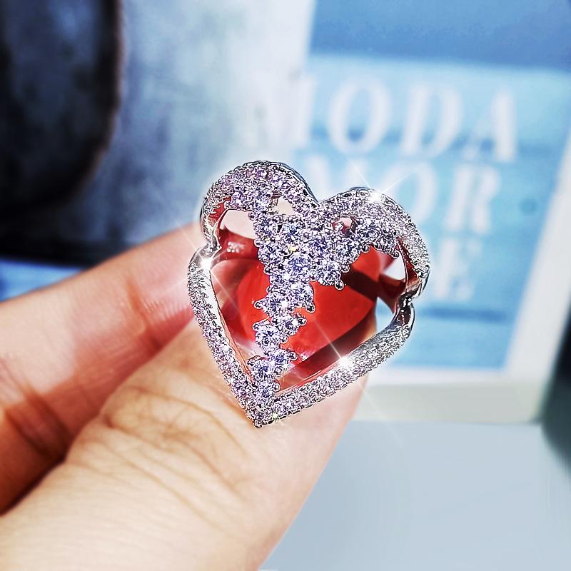 

Любовь Цирконий Ожерелье Кольцо Серьги Три Украшения Свадебный Банкет Платье Аксессуары