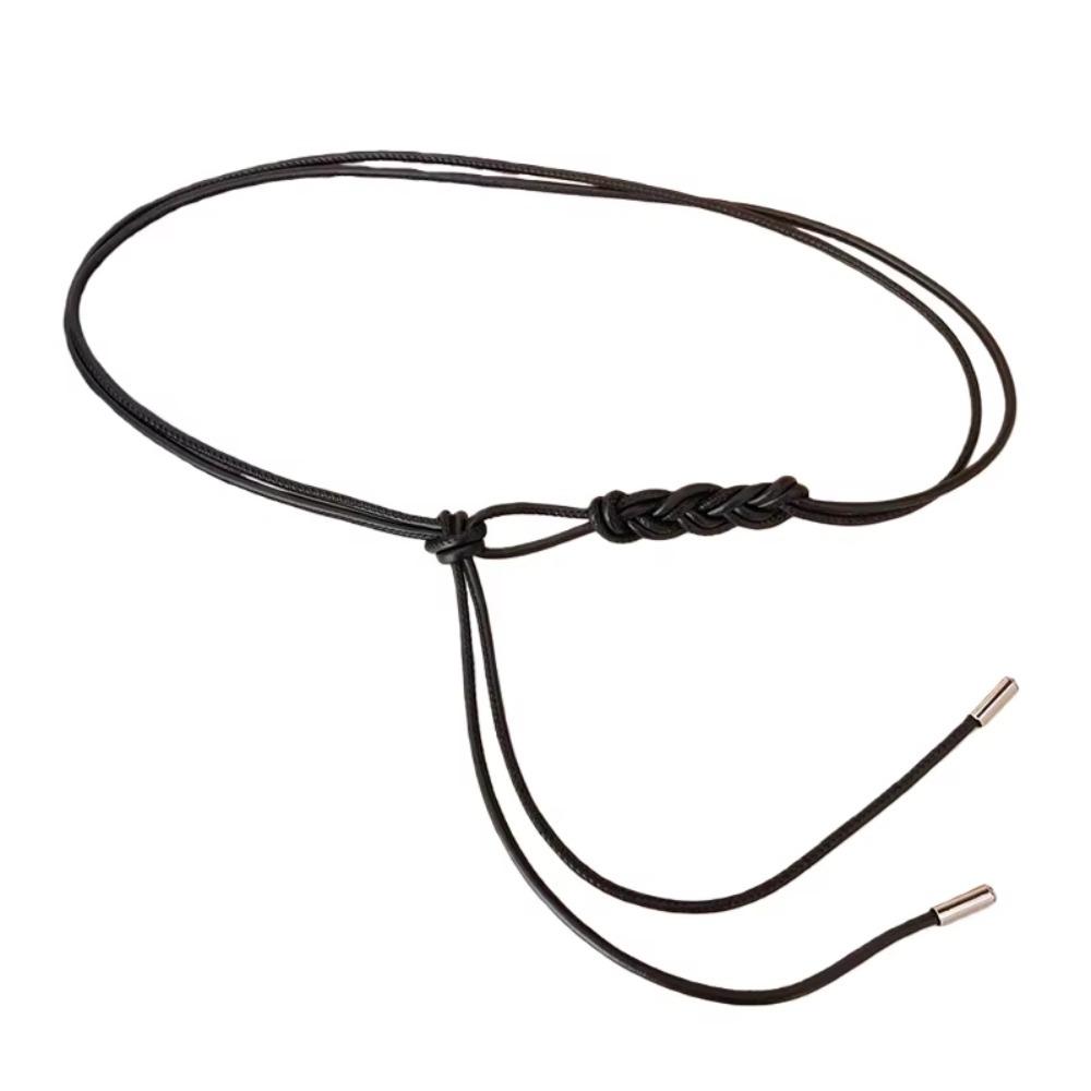 Long Length Waist Rope Belt Solid Color Body Chain Belt Rope Thin Belt  Dress Clothing Accessories