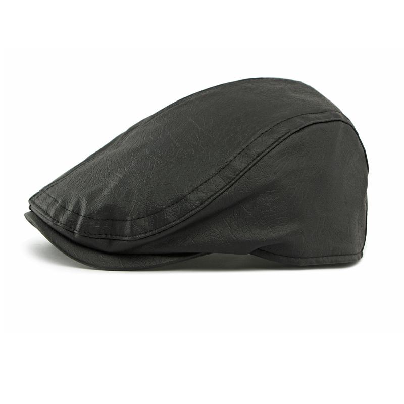 Retro PU Cap Men's Beret British Retro Progressive Cap Women's Peaked Cap