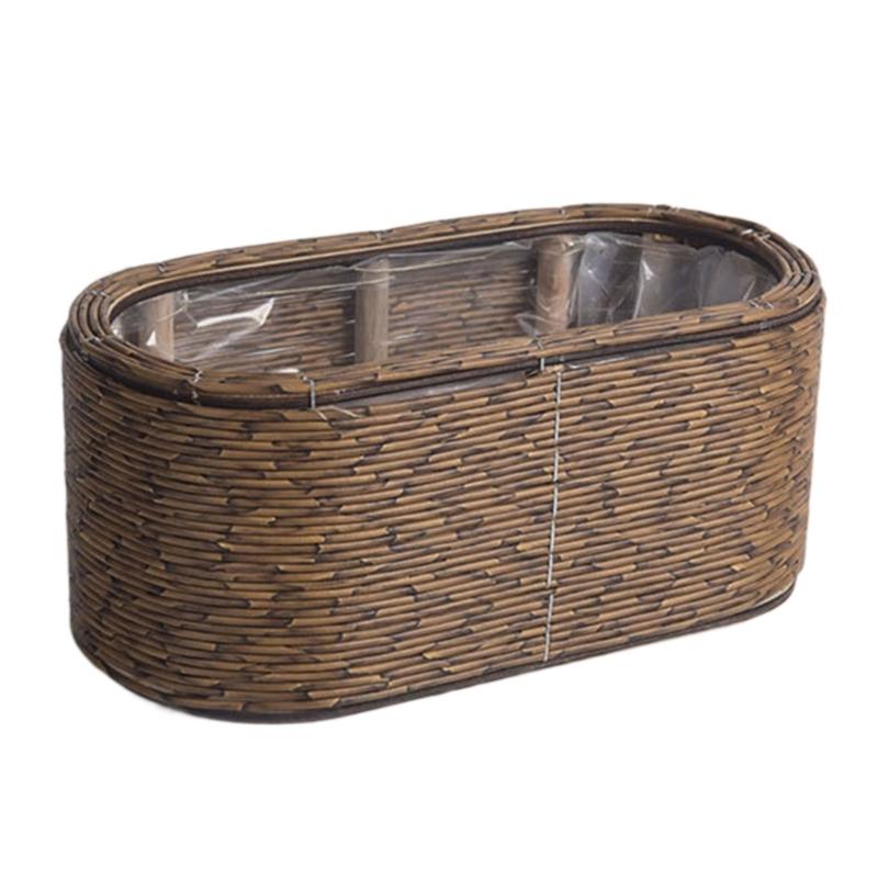 Natural Flower Plant Basket With Woven Rattan Design For Indoor And Outdoor Use Perfect For Herbs And Potted Flower Use