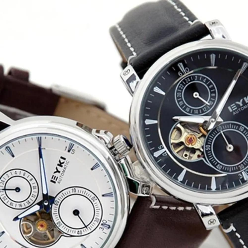 Men s Point Wrist Black Brown Second Hand Wind-up Watch A20395_Brown