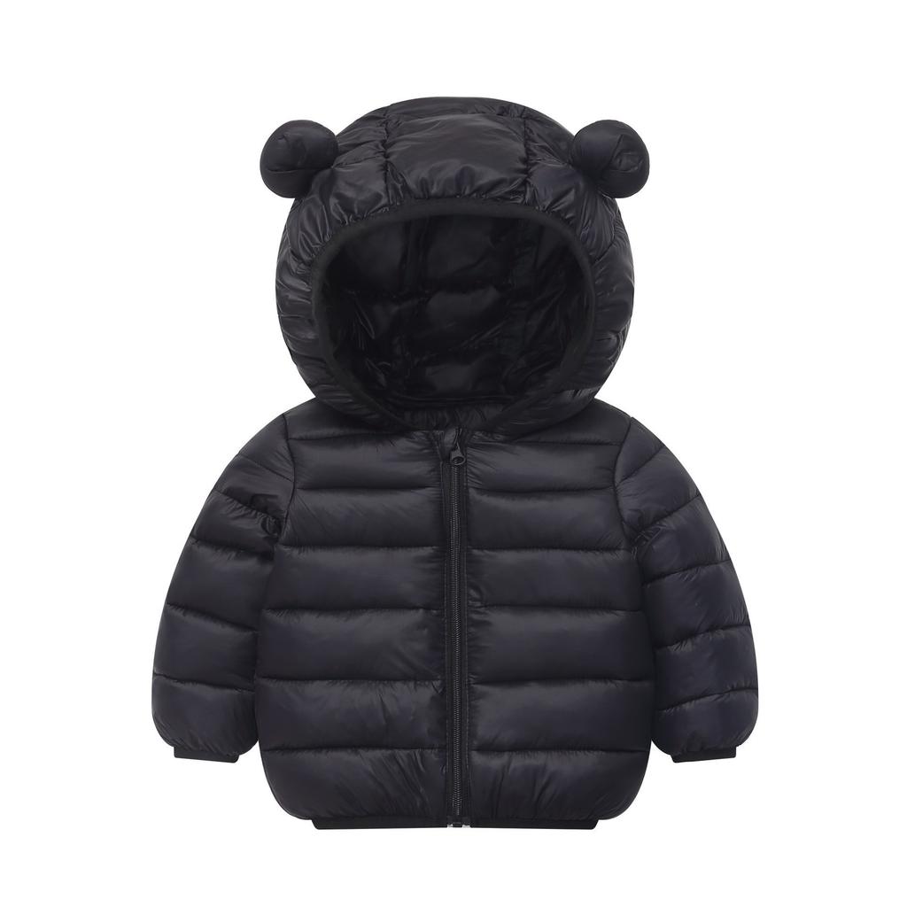 Winter New Children's Cotton-padded Jacket Plus Velvet Thickened Baby Hooded Jacket