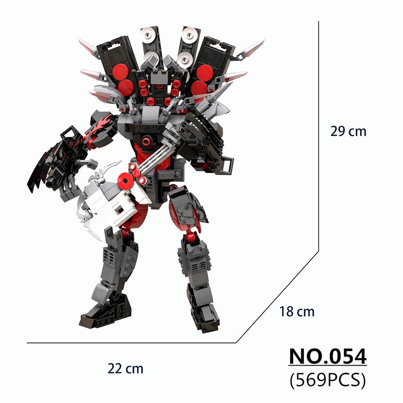 New Skibidi Toilet Building Blocks Set Gold Clock Man With Sword Guitor Speaker Man Titan Computer Man Toys For Boys Xmas Gifts