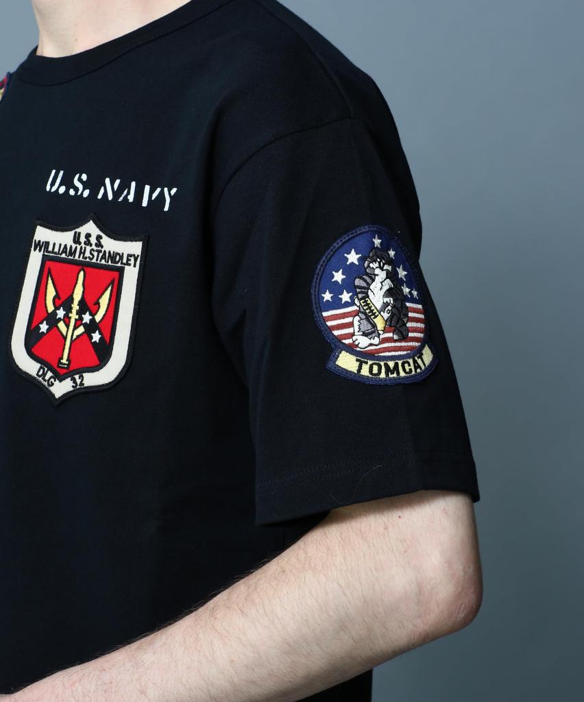 AVIREX TOP GUN WAPPEN CREW NECK Top Gun Patch XL T-SHIRT (WEB&DEPOT Exclusive) T-Shirt, 010, Black, 783-3934021