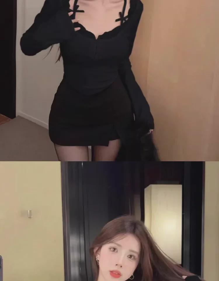 Sexy Lace Slim Fit Two-Piece Style Long-Sleeve T-Shirt: This Year's Trendy Must-Have