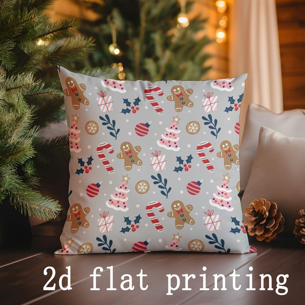 Home Decor Christmas-Themed Pillow Covers Suitable For Sofa Bedroom Car Pillow Cover Cushion Rectangular Back Cushion