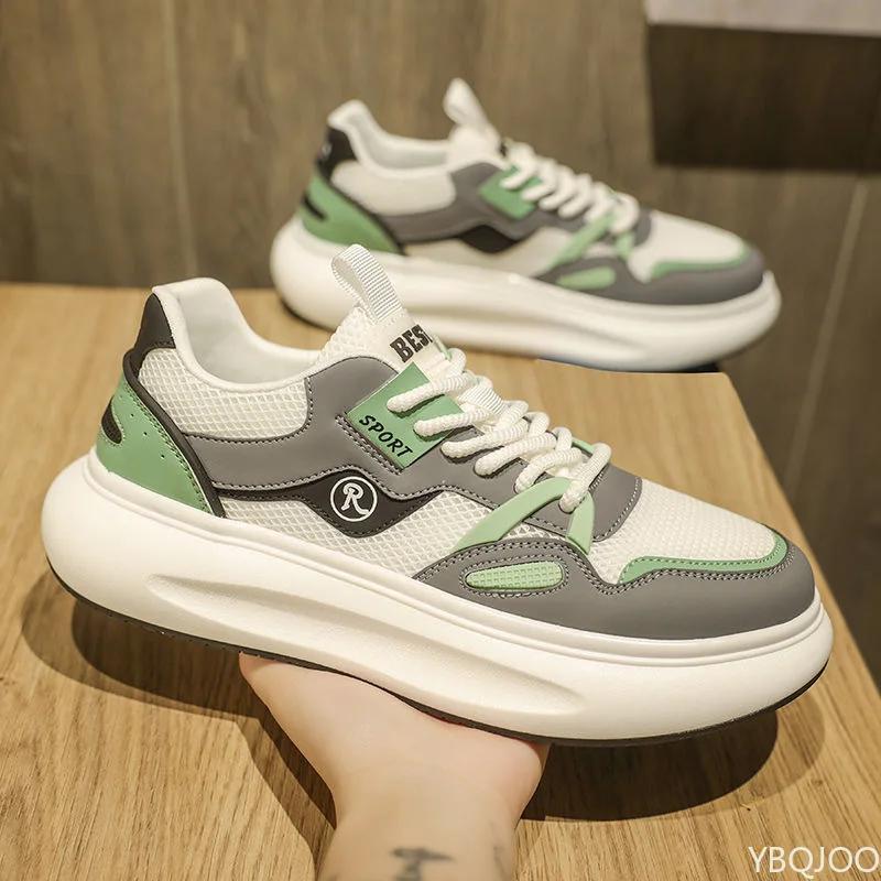 2025 Sommer atmungsaktiv lässig Sport Herren Schnürschuhe Low Top Mesh rutschfeste dicke Sohle Laufschuhe Herrenschuhe