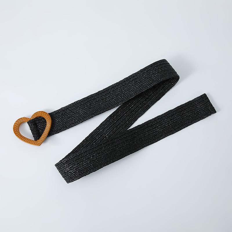 Fine 4Cmpp Grass Sweet Love Buckle Elastic Elastic Woven Belt Small Fragrant Decorative Dress Belt