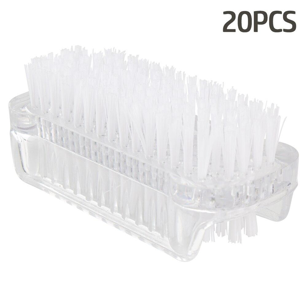 10/20/30/50Pcs Plastic Nail Dust Powder Cleaning Brush Double Sided Hand Fingernail Toes Scrubbing Brush Cleaner Pedicure Scrub