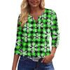 Women's Casual Fashion V-neck Loose Versatile Christmas Print Three-quarter Sleeve Top