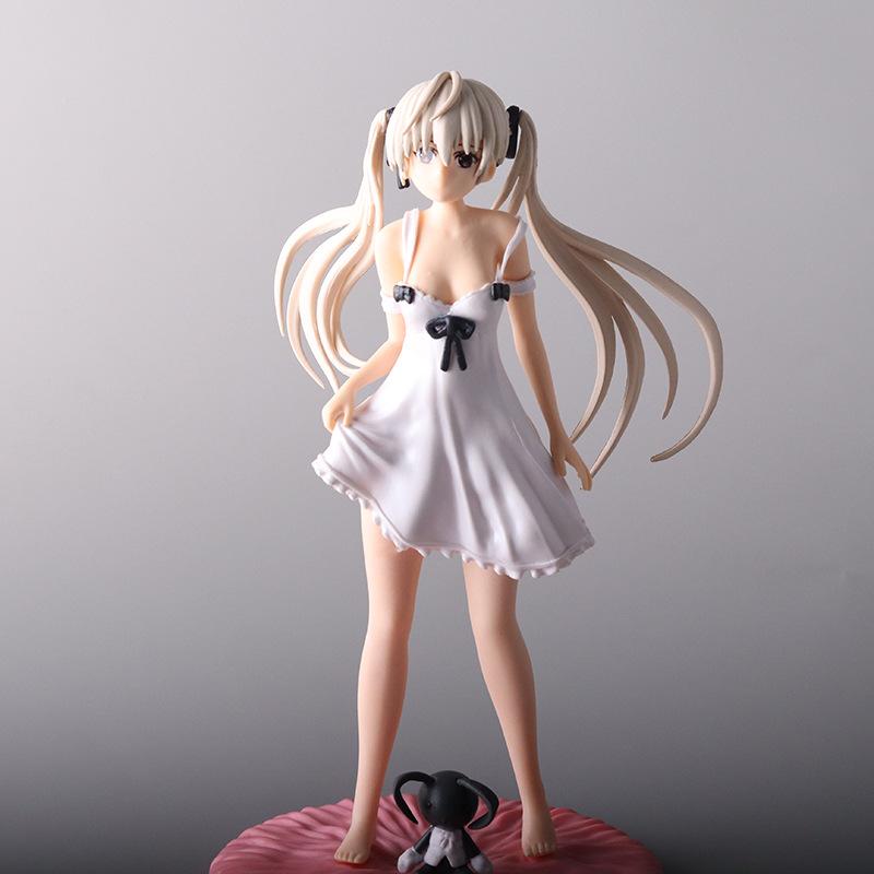 Japan New 24cm Yosuga No Sora Figure PVC Action Anime Doll Scale Ratio Model Toys Playsetss Cute White Suspender Skirt Figure for Girl Gift
