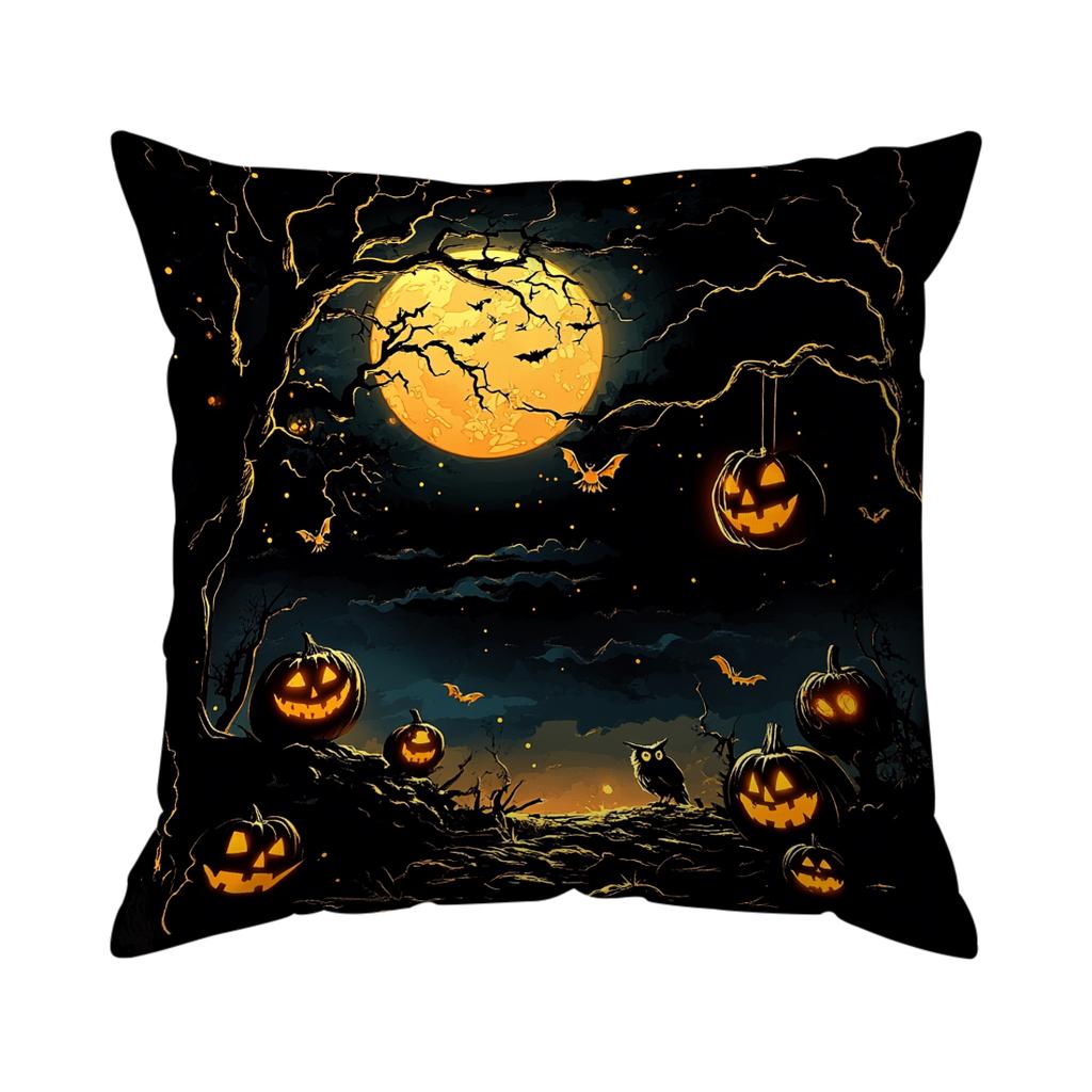 Halloween Black Cat Cushion Pillowcase Printed Polyester Throw Pillowcover Decorative Sofa Cushion Pillowslip Home Decor