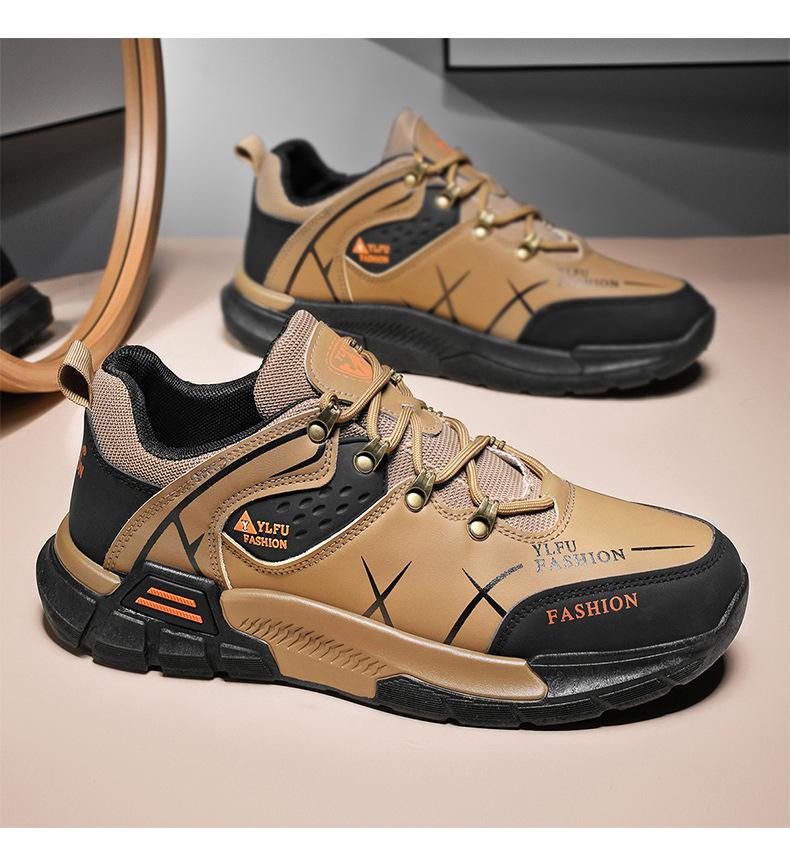 2025 Spring Casual Sneakers Anti Slip Wear Resistant Workwear Shoes Fashion Versatile Outdoor Hiking Board Shoes Hombre Tenis