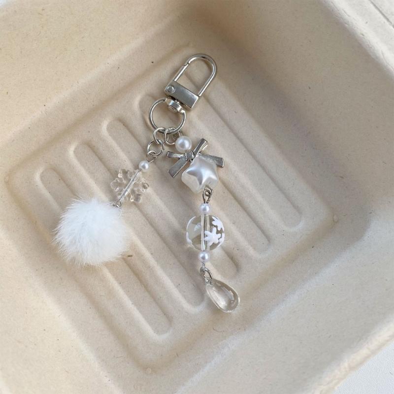 Reusable Snowflake Keychain Adorable Pendant Designs For Phone Bag Holiday Gift Giving