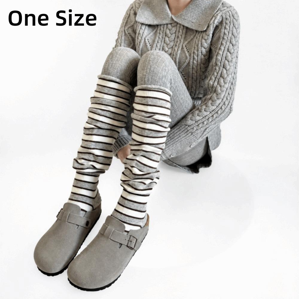 1 Pair Knee High Knee High Leg Warmers Thigh High Knitted Foot Covers Autumn Winter
