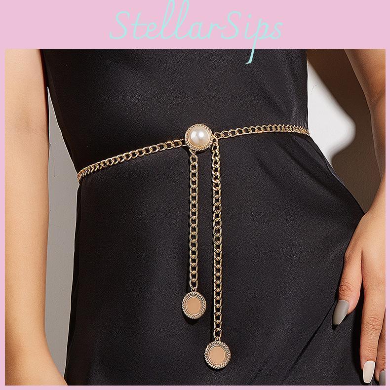 Pearl Simulation Fashion Decoration Women Casual Waist Chain For Daily Use