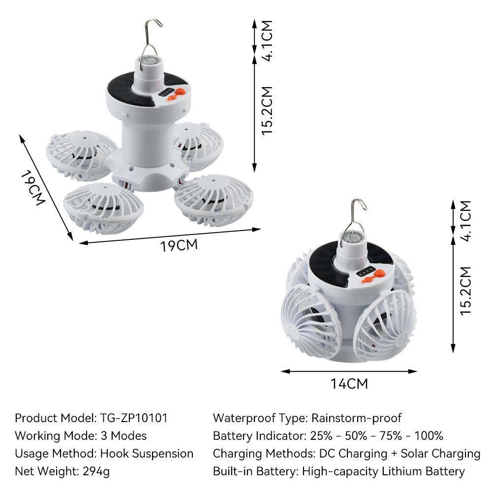 Multifunctional Solar-LED Camping Lantern with Type-C Charging