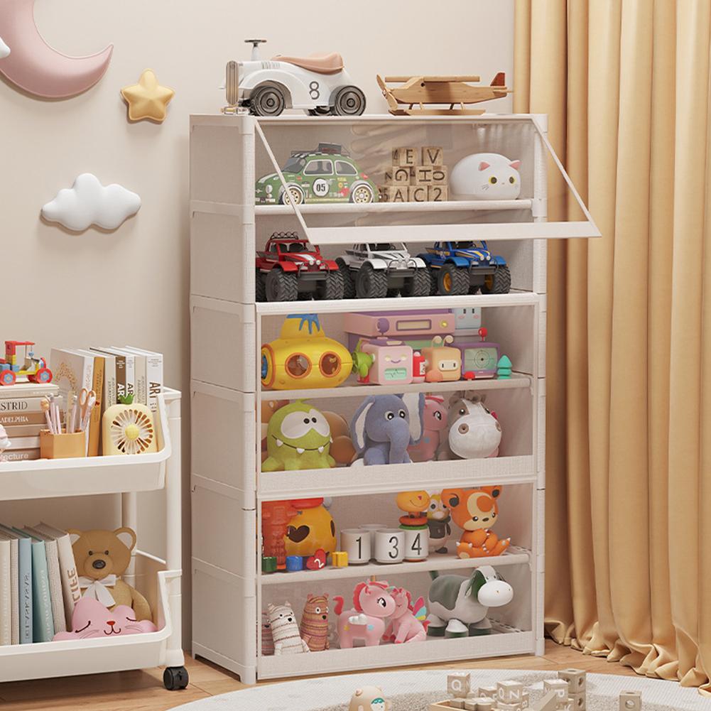 7 Tiers Shoe Rack Organizer with Lid Storage Containers Bin with Clear Flip Door Shoe Storage Shelf Cabinet for Bags Toys Books