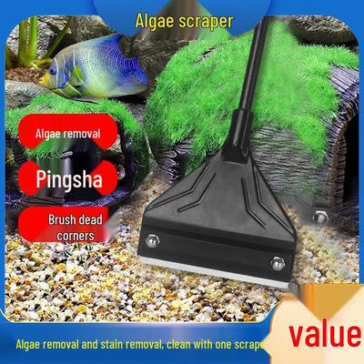 Aquarium Algenkratzer mit Verlängertem Griff – Aquarienpflanzen und Moosentferner Spatel