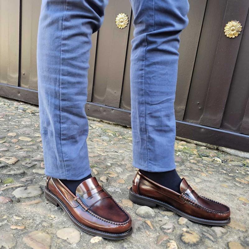 Herren-Leder-Mokassin. Purapiel Castellar6 104862