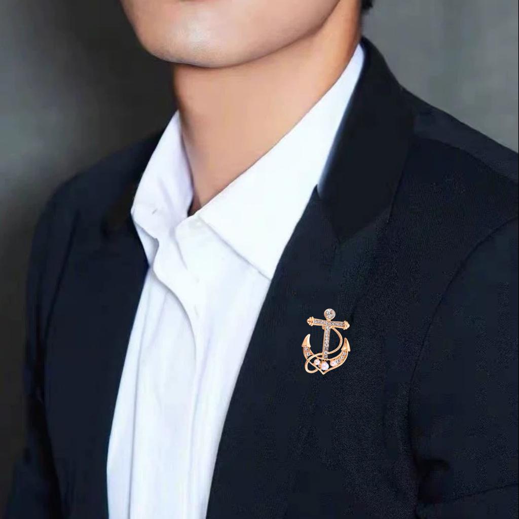 High sense navy style anchor men's brooch anti-light pin new sweater suit accessories corsage tide