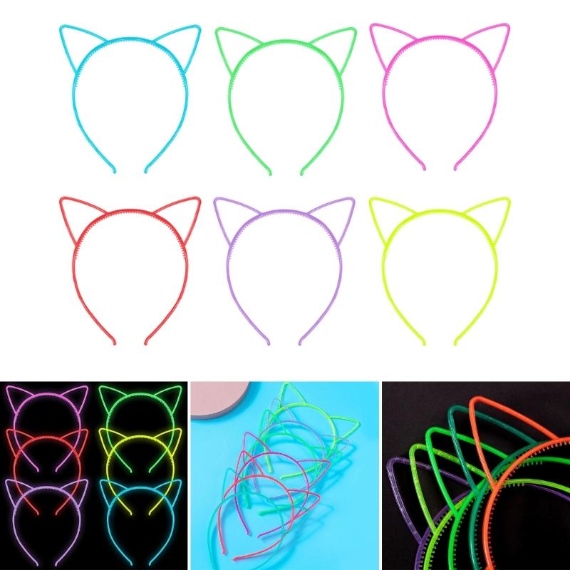 Adult Luminous Hairband Cat Ear Shape Hairband Halloween Style Teens Hair Hoop