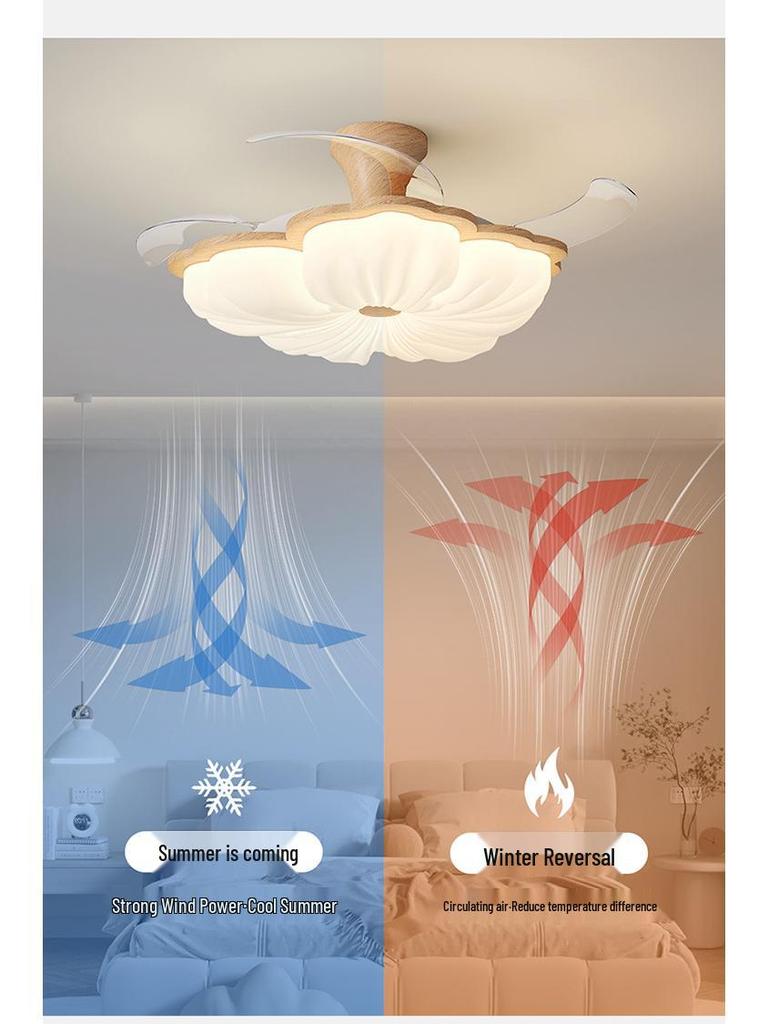 Retro French Creamy Ceiling Fan Light for Living Room, Dining Room, and Children's Bedroom