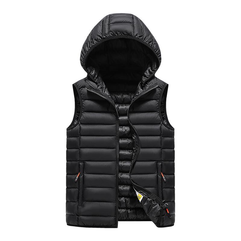 Gilet con Cappuccio da Uomo, Anti-Freddo, Ispessito, Stile Coreano, Vestibilità Slim, Gilet Senza Maniche