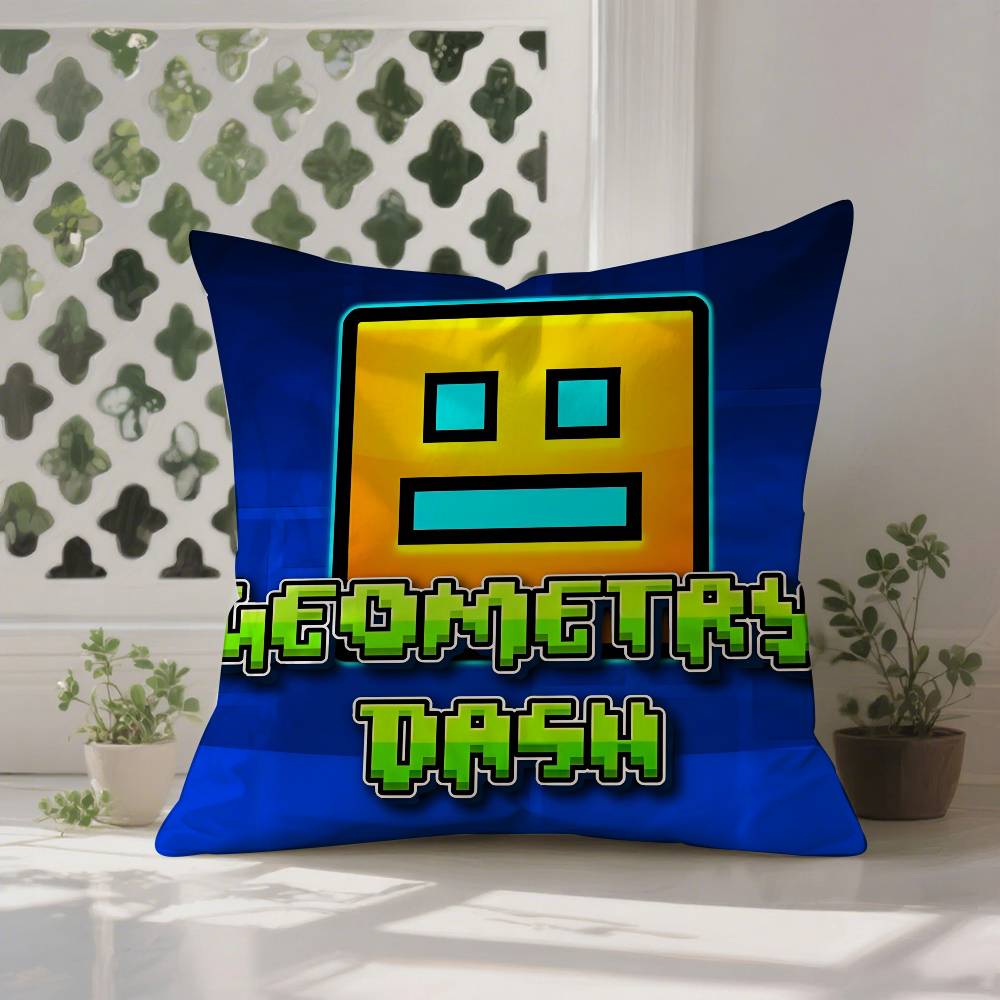 G-Geometrie D-Strich V-Video Kissenbezug Anti-Milben Kissenbezug Verdeckter Reißverschluss Seidiger Kurzer Plüsch Sofakissenbezug