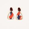 Maillard Coffee Enamel Drop Earrings - Vintage Hong Kong Style, High-End Fabric Pendants for Fall & Winter