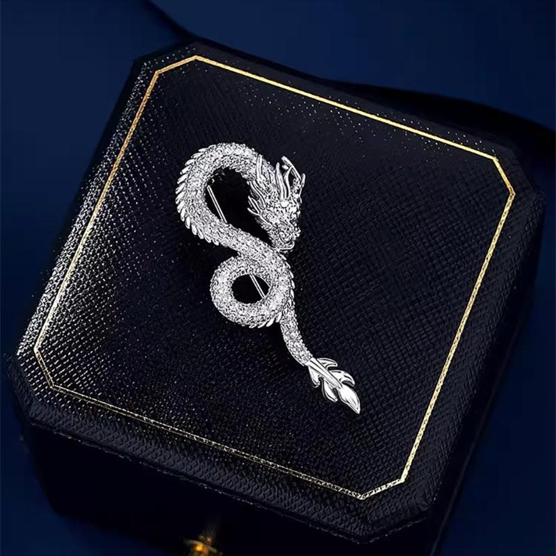 Modische Chinesische Drachen Brosche Anstecknadel Chinesischer Drachen Pin Brosche Elegantes Abzeichen Zubehör für Anspruchsvolle Personen