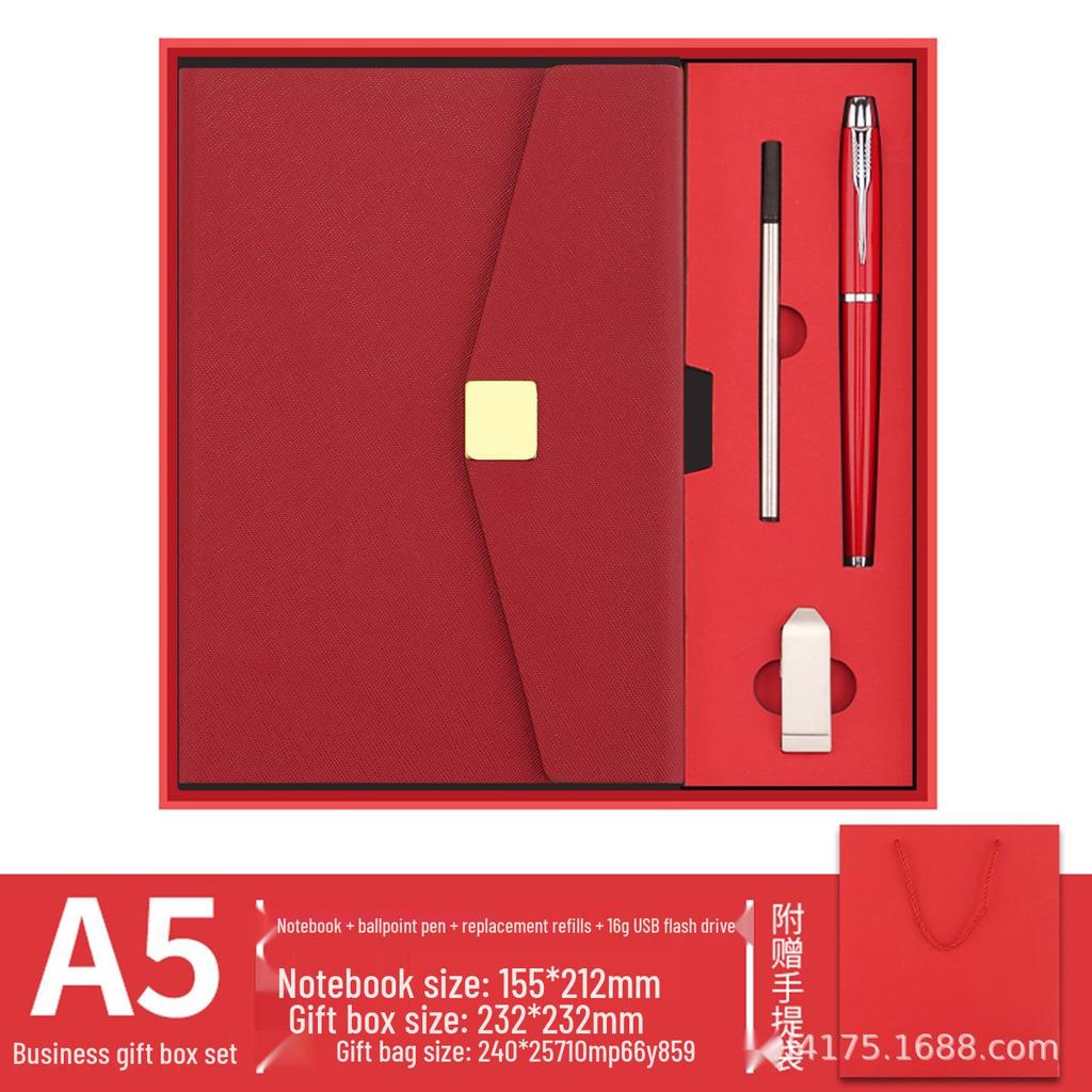 Cuaderno A5 Personalizado con Hebilla Magnética - Set de Regalo con Logo - Souvenir Corporativo Ideal